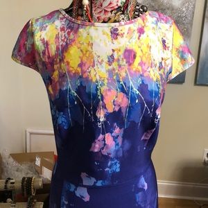Abstract pint colored dress